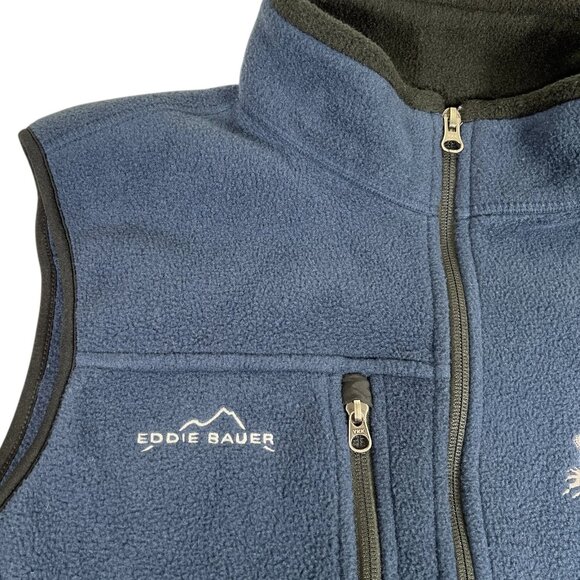 Eddie Bauer Mens Blue Full Zip Waterfall Resort Alaska Fishing Fleece Vest Sz M - Picture 4 of 12
